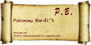 Patonay Barót névjegykártya